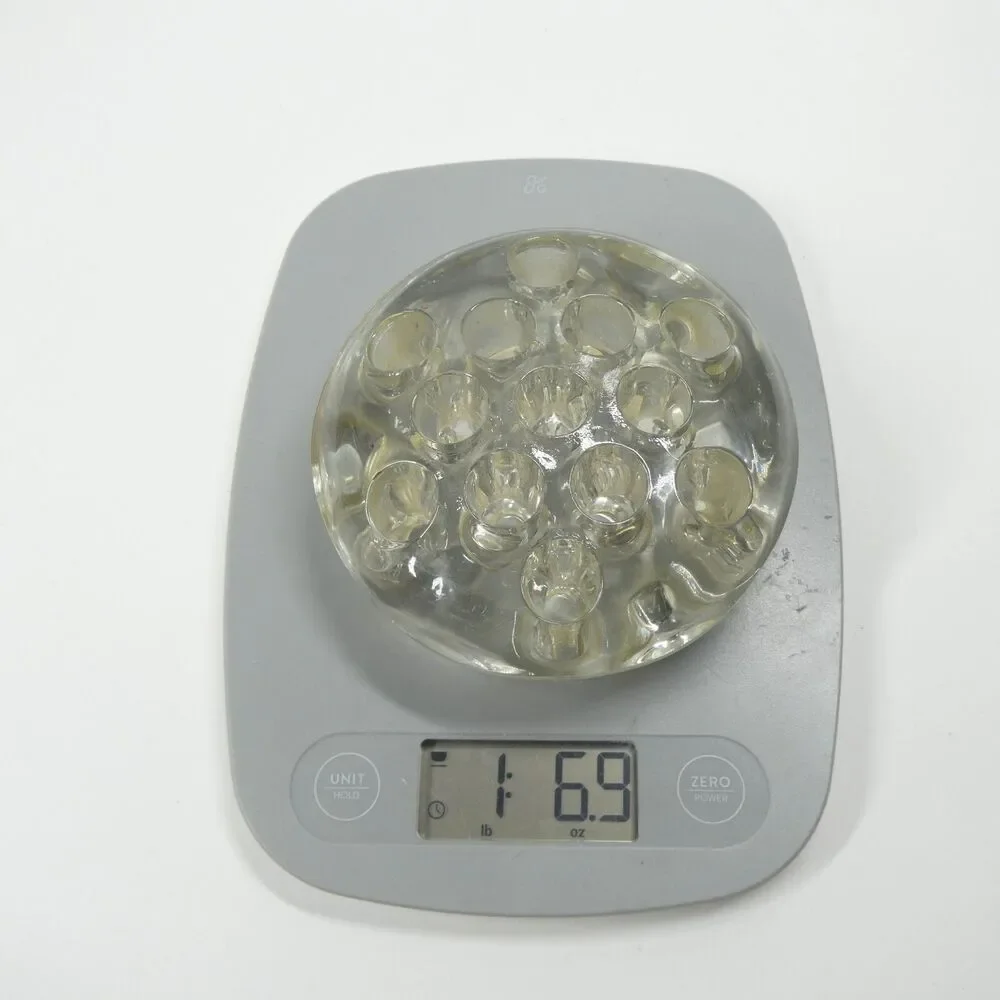 Clear Glass Flower Frog Vintage Round 13 Hole Floral Arranging 4.5